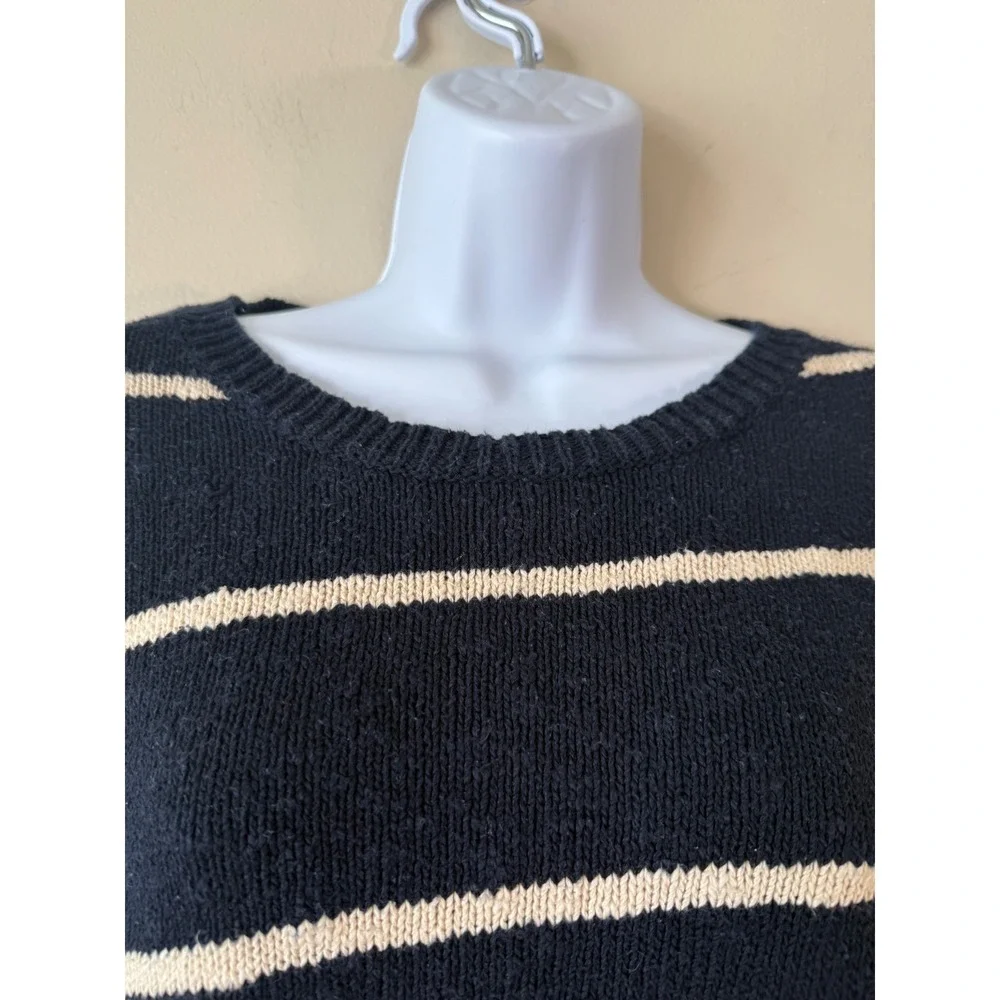 J Crew Navy Cream Striped Crew Neck Sweater XL‎ Classic Casual Nautical Preppy